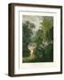 Landscape with Cupid Aiming an Arrow at a Parrot or Queen Flower, from "The Temple of Flora"-Philip Reinagle-Framed Giclee Print