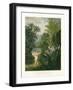 Landscape with Cupid Aiming an Arrow at a Parrot or Queen Flower, from "The Temple of Flora"-Philip Reinagle-Framed Giclee Print