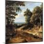 Landscape with deer hunt (The forest road)-Jacques d' Arthois-Mounted Giclee Print