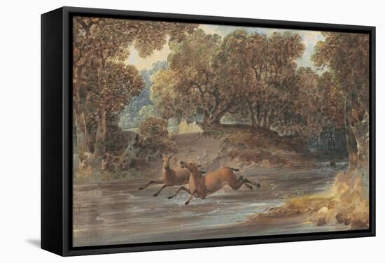 Landscape with Deer, North Carolina, c.1820-Joshua Shaw-Framed Stretched Canvas