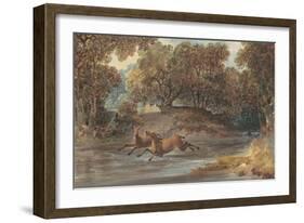 Landscape with Deer, North Carolina, c.1820-Joshua Shaw-Framed Giclee Print