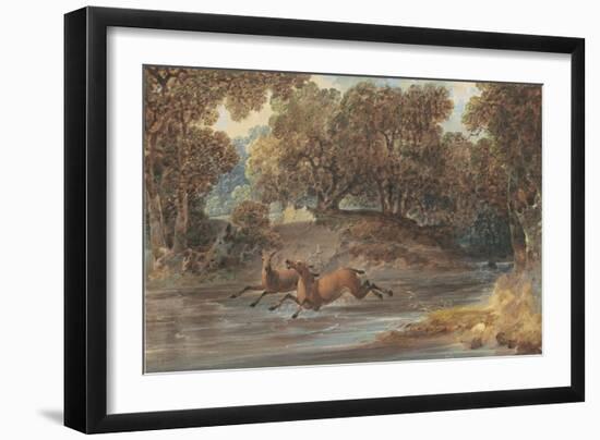 Landscape with Deer, North Carolina, c.1820-Joshua Shaw-Framed Giclee Print