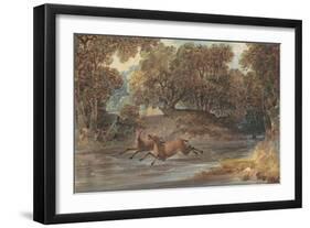 Landscape with Deer, North Carolina, c.1820-Joshua Shaw-Framed Giclee Print