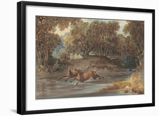 Landscape with Deer, North Carolina, c.1820-Joshua Shaw-Framed Giclee Print