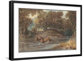 Landscape with Deer, North Carolina, c.1820-Joshua Shaw-Framed Giclee Print