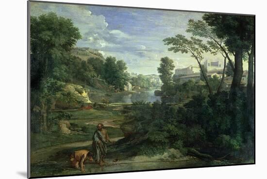 Landscape with Diogenes, 1648-Nicolas Poussin-Mounted Giclee Print