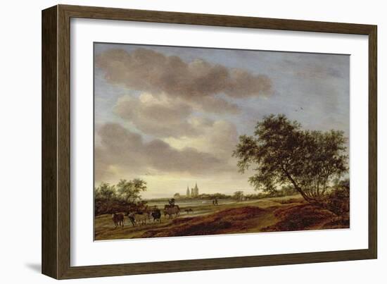 Landscape with Egmond Abbey in the Distance, 1657-Salomon van Ruisdael or Ruysdael-Framed Giclee Print