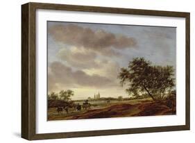 Landscape with Egmond Abbey in the Distance, 1657-Salomon van Ruisdael or Ruysdael-Framed Giclee Print