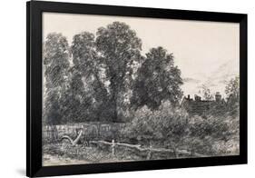 Landscape with Elm Tress and a House-John Constable-Framed Giclee Print