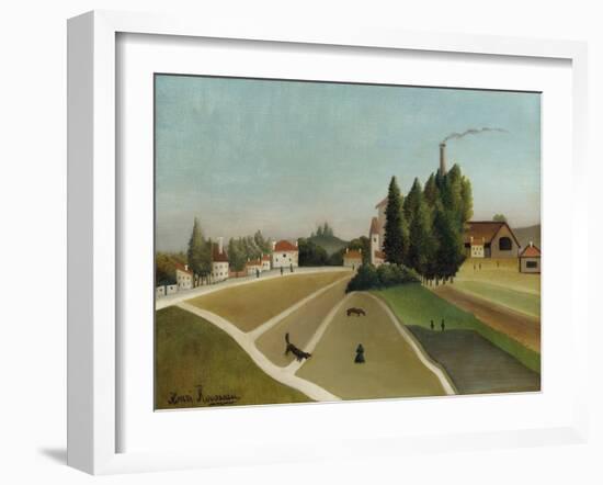 Landscape with Factory (Paysage Avec Usine), C. 1896-1906-Henri Rousseau-Framed Giclee Print