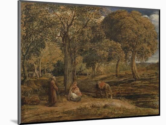 Landscape with Family Group, Possibly the Rest on the Flight into Egypt, C.1827-John Linnell-Mounted Giclee Print