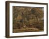 Landscape with Family Group, Possibly the Rest on the Flight into Egypt, C.1827-John Linnell-Framed Giclee Print