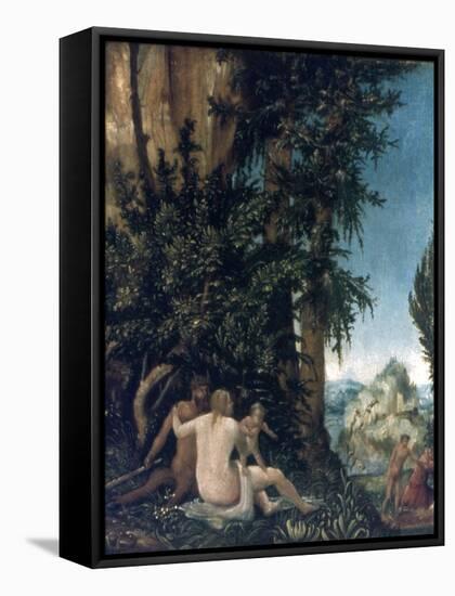 Landscape with Family of Satyrs, 1507-Albrecht Altdorfer-Framed Stretched Canvas