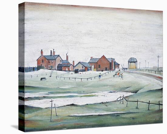 Landscape with Farm Buildings, 1954-Laurence Stephen Lowry-Stretched Canvas