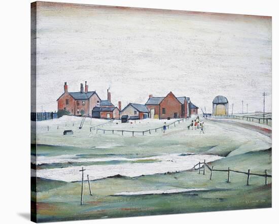 Landscape with Farm Buildings, 1954-Laurence Stephen Lowry-Stretched Canvas
