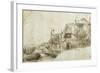 Landscape with Farm Buildings on the Right-Rembrandt van Rijn-Framed Giclee Print