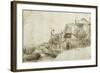 Landscape with Farm Buildings on the Right-Rembrandt van Rijn-Framed Giclee Print