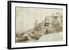 Landscape with Farm Buildings on the Right-Rembrandt van Rijn-Framed Giclee Print