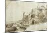 Landscape with Farm Buildings on the Right-Rembrandt van Rijn-Mounted Giclee Print