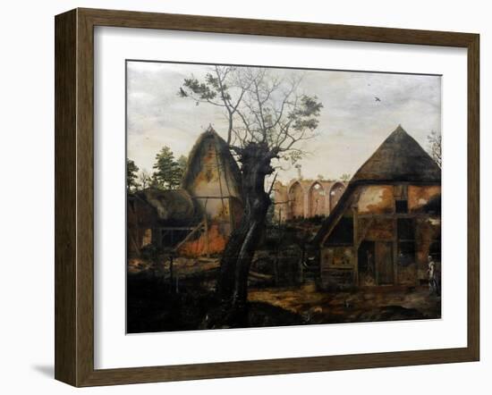 Landscape with Farmhouse, 1564-Cornelis van Dalem-Framed Giclee Print