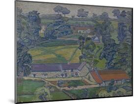 Landscape with Farmhouses, C.1912-13 (Oil on Canvas)-Charles Ginner-Mounted Giclee Print