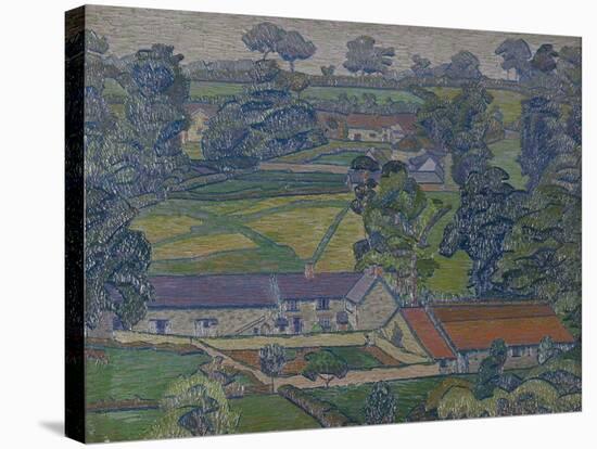 Landscape with Farmhouses, C.1912-13 (Oil on Canvas)-Charles Ginner-Stretched Canvas