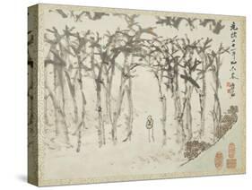 Landscape with Figure, from an Album of Landscapes and Calligraphy for Liu Songfu, 1895-96-Xugu-Stretched Canvas