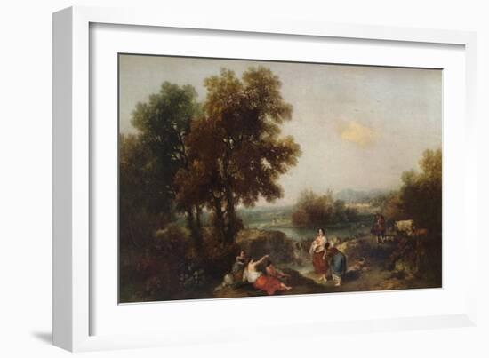 Landscape with Figures, 18th century, (1915)-Francesco Zuccarelli-Framed Giclee Print