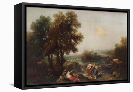 Landscape with Figures, 18th century, (1915)-Francesco Zuccarelli-Framed Stretched Canvas