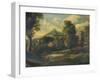 Landscape with Figures and a Painter-null-Framed Giclee Print