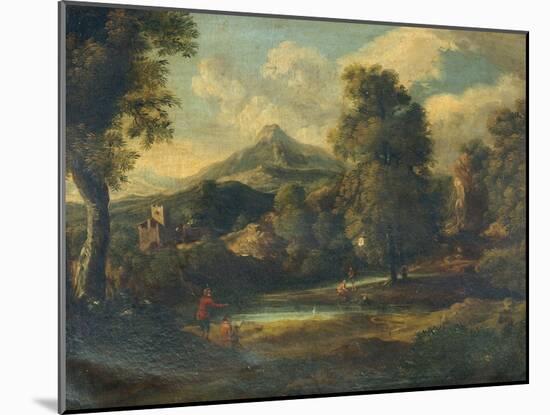 Landscape with Figures and a Painter-null-Mounted Giclee Print