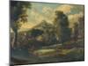 Landscape with Figures and a Painter-null-Mounted Giclee Print