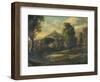 Landscape with Figures and a Painter-null-Framed Giclee Print