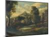 Landscape with Figures and a Painter-null-Mounted Giclee Print