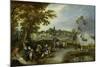 Landscape with Figures and a Village Fair (Village Kermesse)-Adriaen Pietersz van de Venne-Mounted Art Print