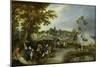 Landscape with Figures and a Village Fair (Village Kermesse)-Adriaen Pietersz van de Venne-Mounted Art Print