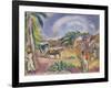 Landscape with Figures and Carriage, 1915 (Oil on Canvas)-Jules Pascin-Framed Giclee Print