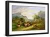 Landscape with Figures and Cattle-James Leakey-Framed Giclee Print