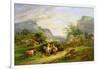 Landscape with Figures and Cattle-James Leakey-Framed Giclee Print