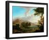 Landscape with Figures by a Lake-null-Framed Giclee Print