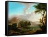 Landscape with Figures by a Lake-null-Framed Stretched Canvas