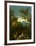 Landscape with Figures, C. 1715 (Oil on Canvas)-Alessandro Magnasco-Framed Giclee Print