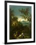 Landscape with Figures, C. 1715 (Oil on Canvas)-Alessandro Magnasco-Framed Giclee Print