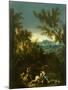 Landscape with Figures, C. 1715 (Oil on Canvas)-Alessandro Magnasco-Mounted Giclee Print