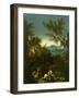 Landscape with Figures, C. 1715 (Oil on Canvas)-Alessandro Magnasco-Framed Giclee Print