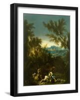 Landscape with Figures, C. 1715 (Oil on Canvas)-Alessandro Magnasco-Framed Giclee Print