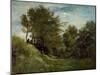 Landscape with Figures Seated on a Bank, Late 1870S-Charles Francois Daubigny-Mounted Giclee Print