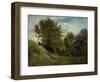 Landscape with Figures Seated on a Bank, Late 1870S-Charles Francois Daubigny-Framed Giclee Print