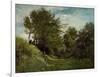 Landscape with Figures Seated on a Bank, Late 1870S-Charles Francois Daubigny-Framed Giclee Print