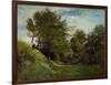 Landscape with Figures Seated on a Bank, Late 1870S-Charles Francois Daubigny-Framed Giclee Print